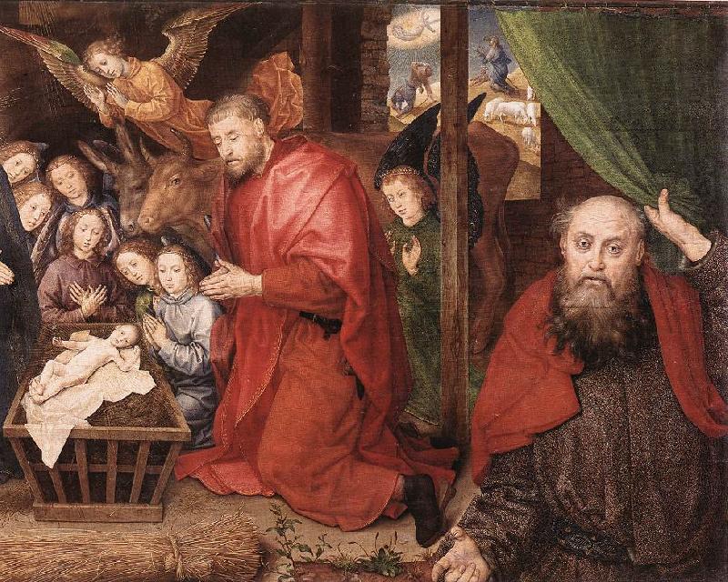 GOES, Hugo van der Adoration of the Shepherds (detail) sg oil painting image